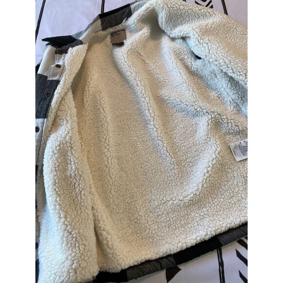 5.11 Tactical Men’s Sherpa-Lined SM Plaid Black & White Flannel Jacket - Picture 6 of 9